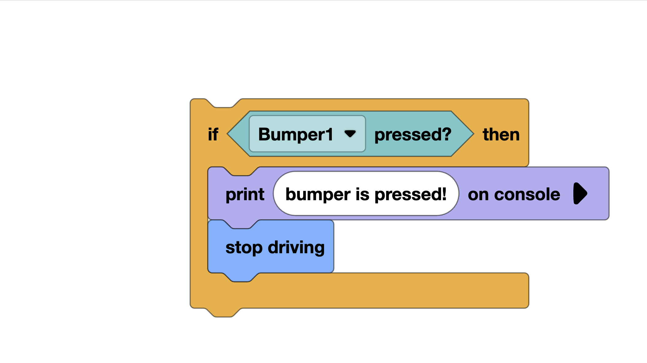 Check if bumper is pressing in VEXcode Blocks