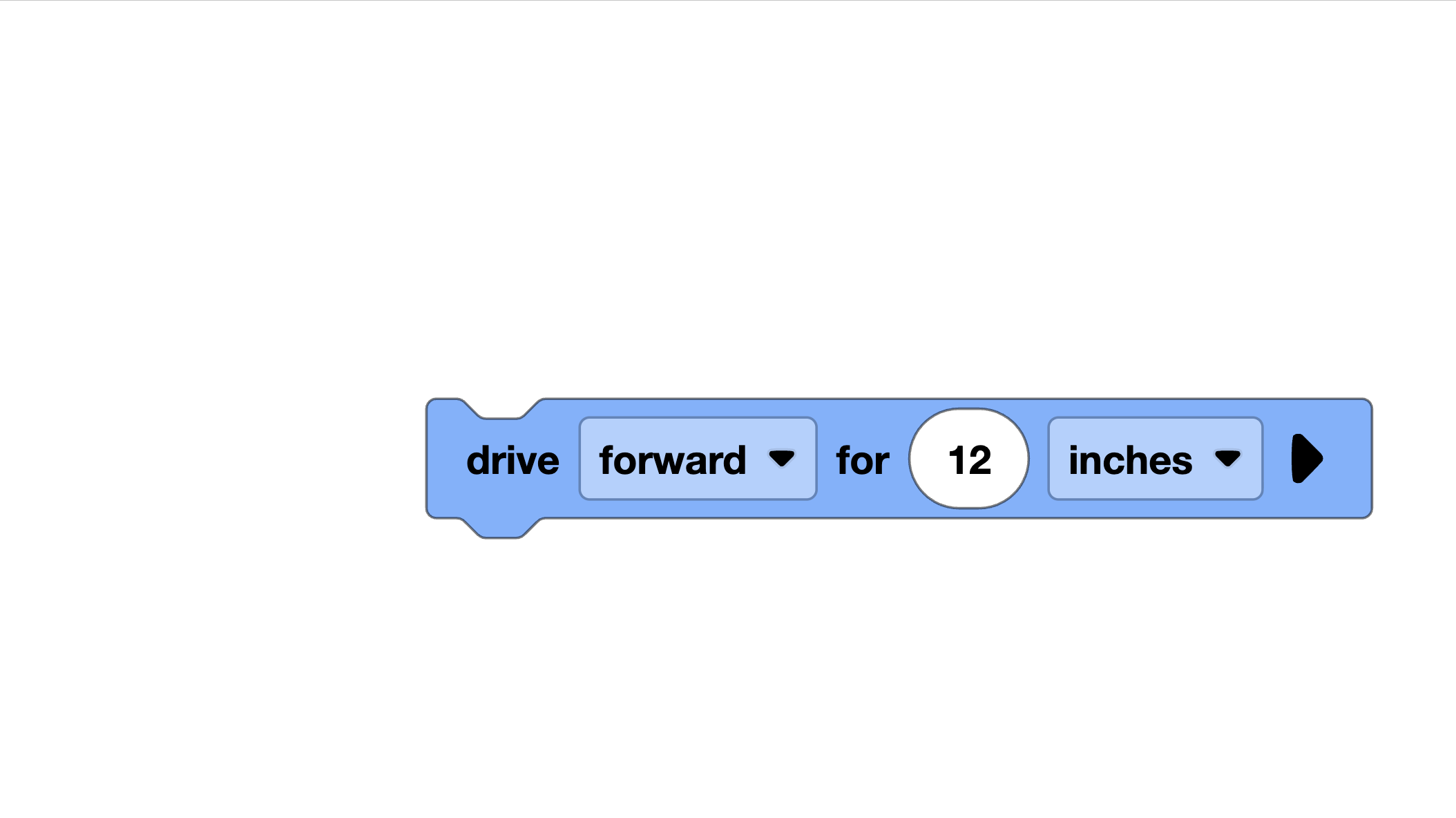 Drive for distance command in VEXcode Blocks