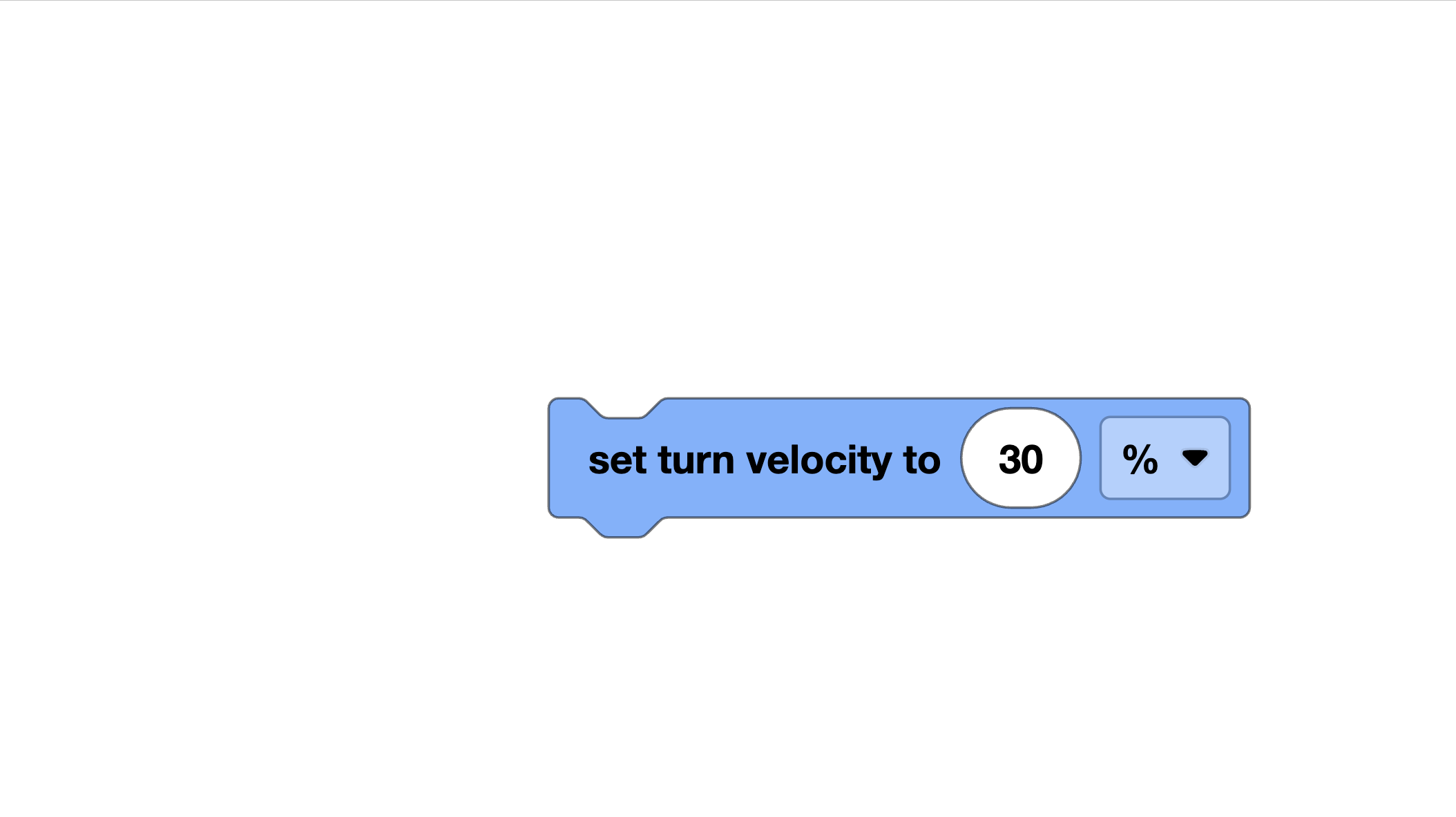 Set turn velocity in VEXcode Blocks