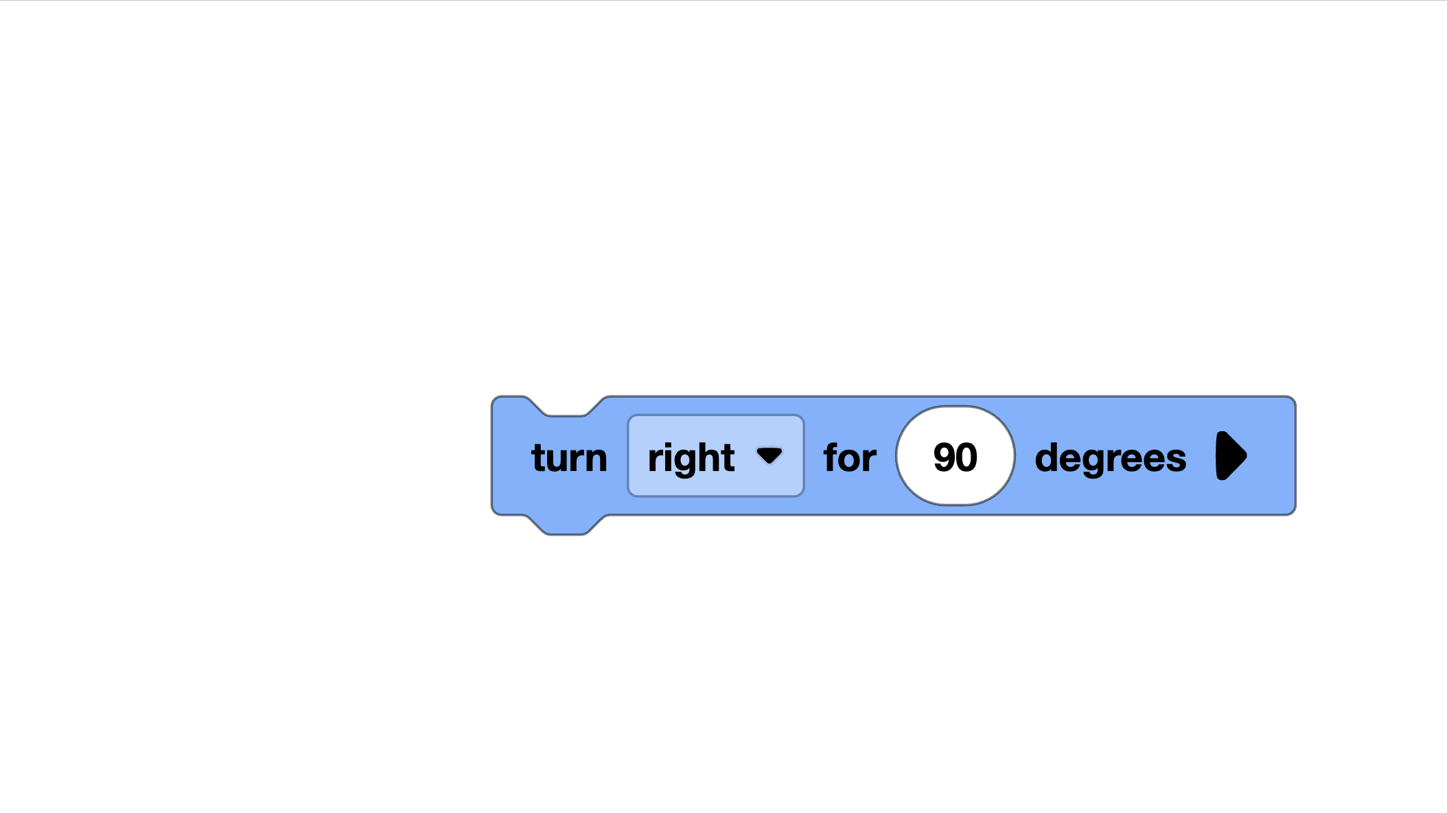 Turn for angle command in VEXcode Blocks