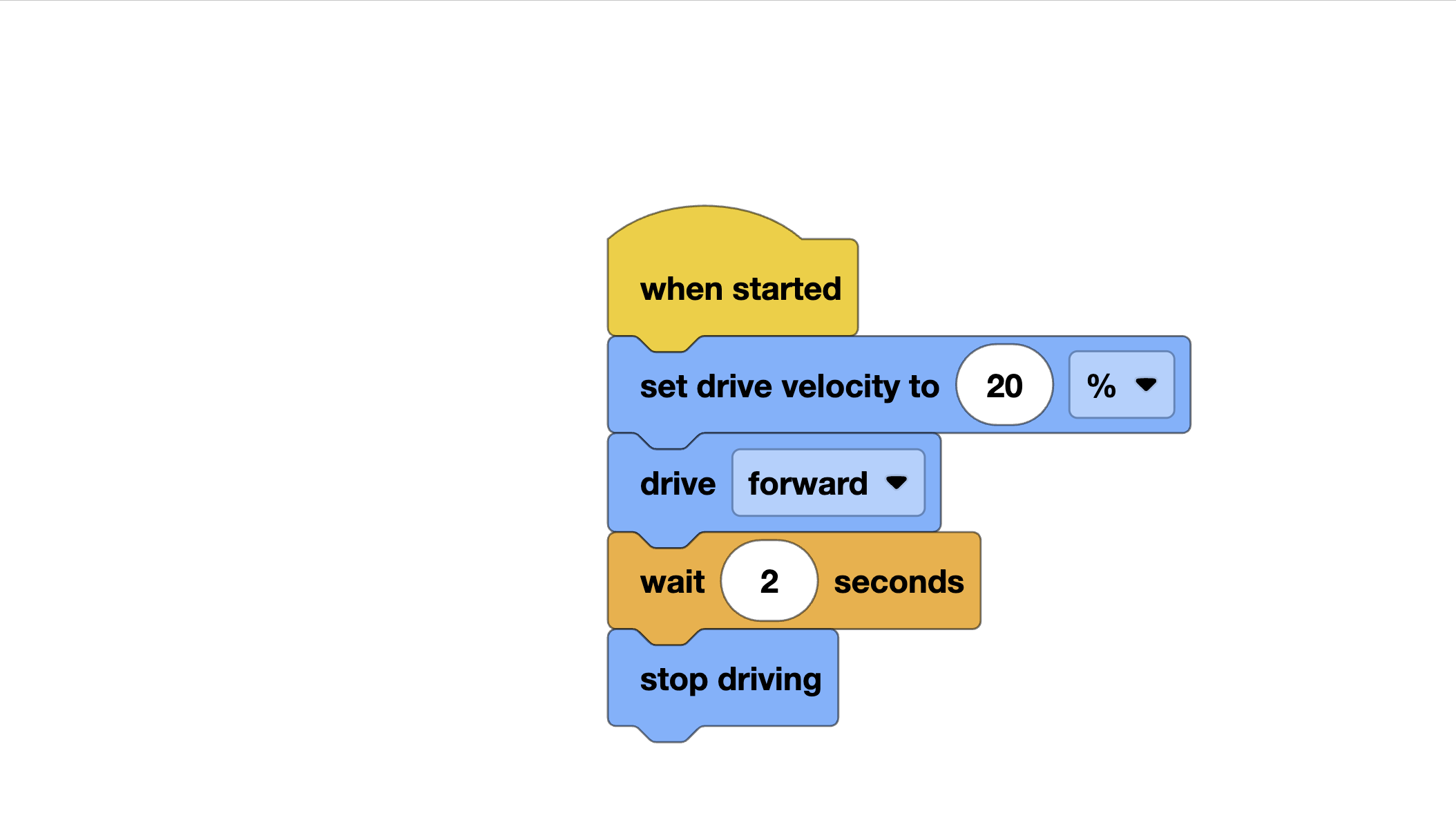 Wall alignment in VEXcode Blocks